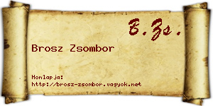 Brosz Zsombor névjegykártya